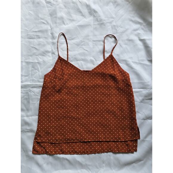 Forever 21 Tops - Forever 21 Women's Polka Dot Camisole Tank Top Rust White Size S
